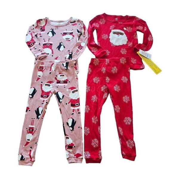 Carters girls Sz 2T 2 Christmas pajama set bundle - Picture 1 of 6